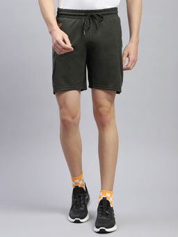 Monte Carlo - Mens Olive Solid Regular Fit Shorts