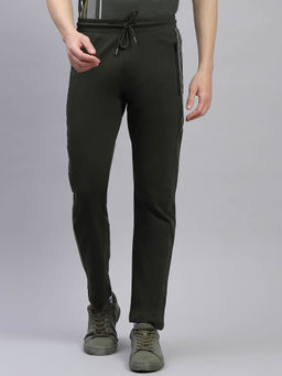 Monte Carlo - Mens Olive Solid Regular Fit Trackpants
