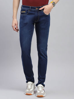 Monte Carlo - Mens Mid Blue Light Wash Skinny Fit Jeans