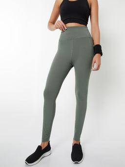 max - Women Olive Solid Sports Tights