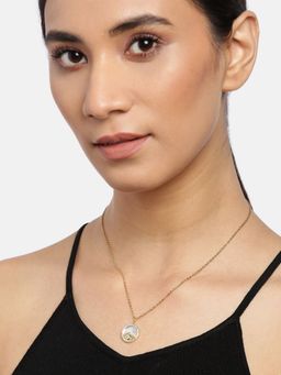 Blueberry - Gold Plated Evil Eye Pendent Chain Necklace