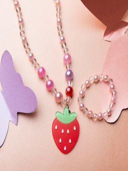 JEWELZ - Multi-Color Strawberry Pendant Necklace Jewellery Set for Kids