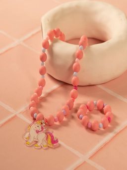 JEWELZ - Whimsical Unicorn Peach Pendant Necklace Jewellery Set for Kids