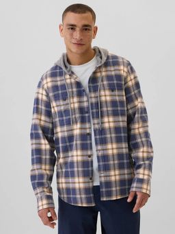 GAP - Navy Blue Hooded Check Shirt