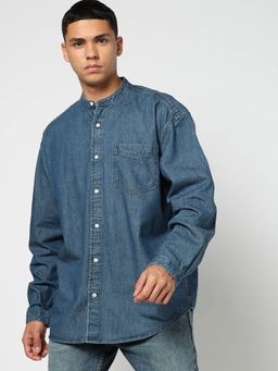 GAP - Mandarin Collar Denim Shirt