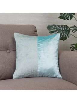 HomeTown - Bahamas Zari Embroidered Cushion Cover 40 x 40 Cm in Aqua Blue Colour
