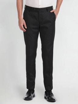 Arrow - Hudson Tailored Fit Dobby Formal Trouser-Black