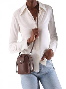 Longchamp - Dark Brown Le Pliage Xs Bucket Bag