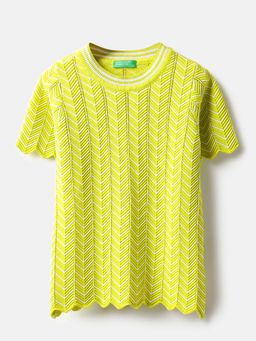United Colors of Benetton - Green Woven Regular Fit Top