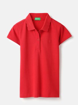 United Colors of Benetton - Red Solid Regular Fit Polo T-Shirt