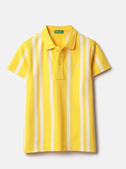 United Colors of Benetton - Yellow Stripes Regular Fit Polo T-Shirt