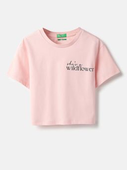 United Colors of Benetton - Pink Printed Regular Fit T-Shirt