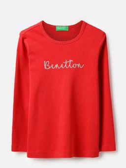 United Colors of Benetton - Red Solid Regular Fit T-Shirt