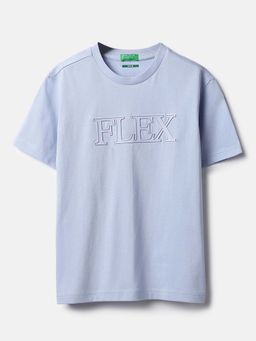 United Colors of Benetton - Blue Typography Relaxed Fit T-Shirt