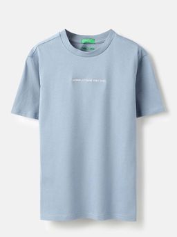 United Colors of Benetton - Blue Printed Relaxed Fit T-Shirt