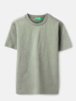 United Colors of Benetton - Olive Printed Relaxed Fit T-Shirt