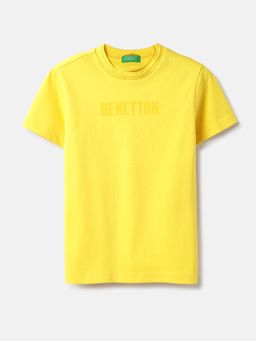 United Colors of Benetton - Yellow Solid Regular Fit T-Shirt