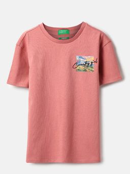 United Colors of Benetton - Pink Printed Regular Fit T-Shirt