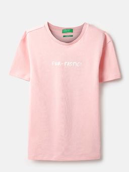 United Colors of Benetton - Pink Printed Regular Fit T-Shirt