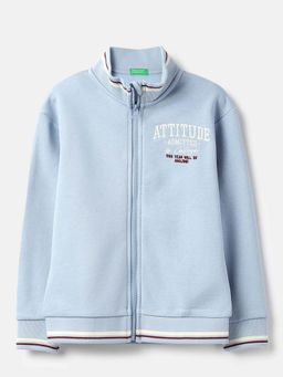 United Colors of Benetton - Blue Typography Regular Fit Jacket