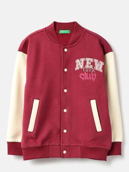 United Colors of Benetton - Red Typography Regular Fit Jacket