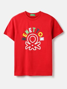 United Colors of Benetton - Red Printed Regular Fit T-Shirt
