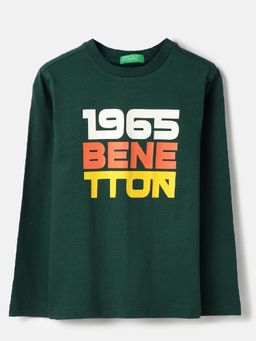 United Colors of Benetton - Green Printed Regular Fit T-Shirt