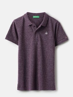 United Colors of Benetton - Purple Solid Regular Fit Polo T-Shirt
