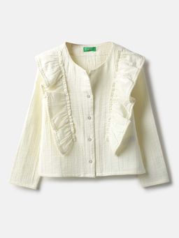 United Colors of Benetton - Off White Textured Regular Fit Top