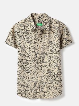 United Colors of Benetton - Beige Printed Regular Fit Shirt