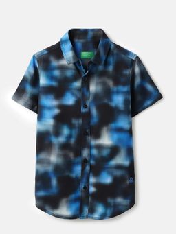 United Colors of Benetton - Blue Printed Regular Fit Shirt