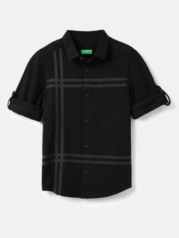 United Colors of Benetton - Black Printed Regular Fit Shirt