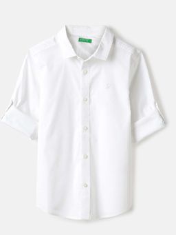 United Colors of Benetton - White Solid Regular Fit Shirt