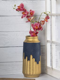 Voncasa - Home Decor Vase Blue & Golden