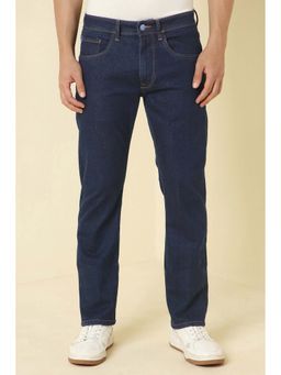 Allen Solly - Men Navy Blue Solid Regular Fit Jeans