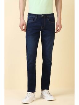 Allen Solly - Men Navy Blue Solid Slim Fit Jeans