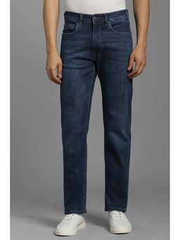Louis Philippe - Men Navy Blue Solid Regular Fit Jeans