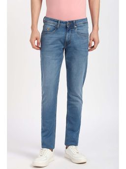 Peter England - Men Blue Solid Regular Fit Jeans