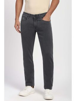 Peter England - Men Grey Solid Regular Fit Jeans