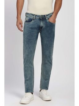 Peter England - Men Blue Solid Regular Fit Jeans