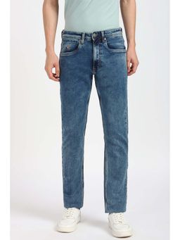 Peter England - Men Blue Solid Regular Fit Jeans