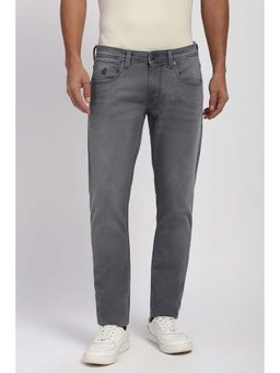 Peter England - Men Grey Solid Regular Fit Jeans