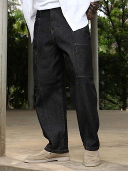 Campus Sutra - Men Black Solid Loose Fit Jeans