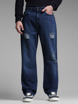 Jack & Jones - Blue High Rise Loose Fit Jeans