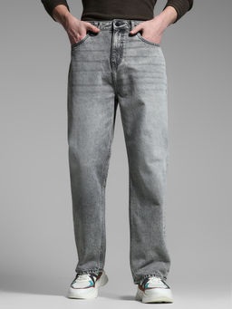 Jack & Jones - Grey High Rise Loose Fit Jeans