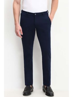 Allen Solly - Men Navy Regular Fit Solid Trousers