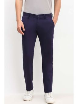 Allen Solly - Men Purple Slim Fit Textured Trousers