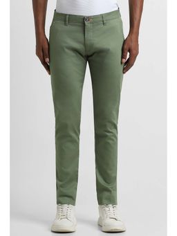 Peter England - Men Green Solid Low Skinny Fit Chino Trousers