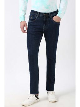 Peter England - Men Navy Light Wash Slim Tapered Jeans