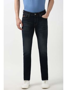 Peter England - Men Navy Mid Wash Skinny Fit Jeans